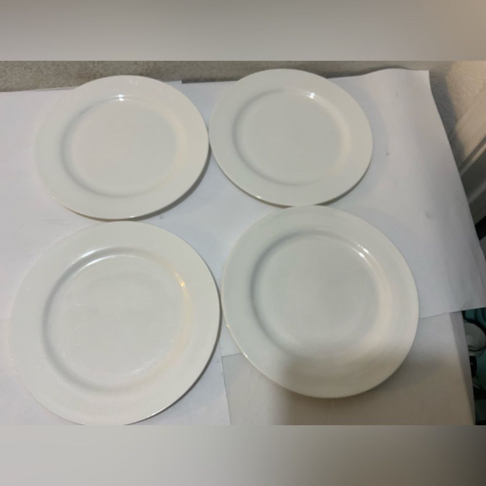 Fitz & Floyd Nevaeh White Bone China Salad Plates 7.5” Set Of 4